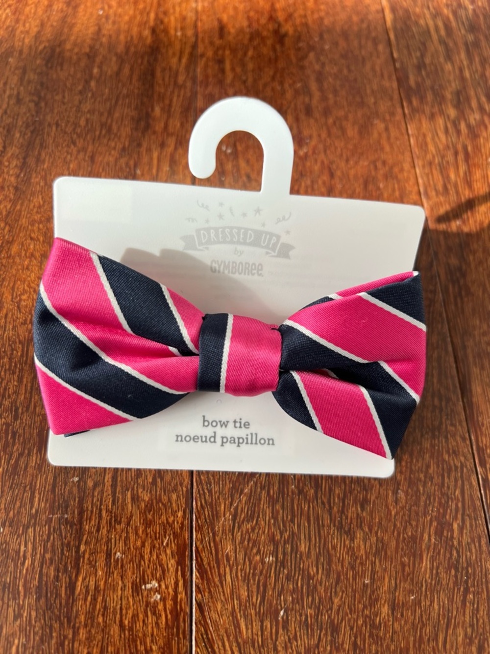 Gymboree Hot Pink and Navy Striped Kids Bow Tie